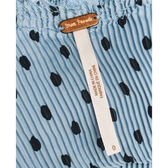 Free People Blue Dot Margo Pleated Slip Dress, 0 - Picture 7 of 7